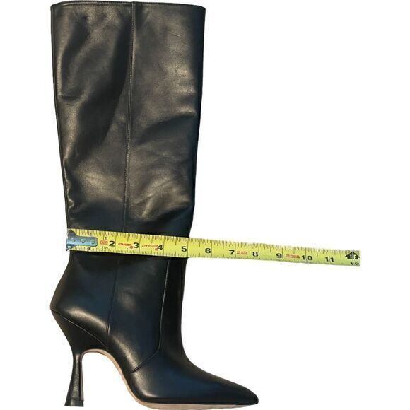Stuart Weitzman Parton NWOB Tall Leather Calfskin Boot Size 5 Black - Picture 10 of 13